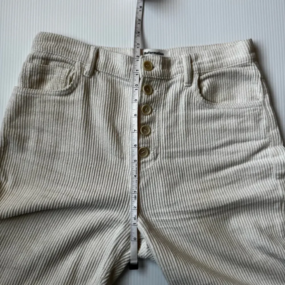 Reformation Cynthia Corduroy Pants 28 Cream Straight Cozy Nostalgic Retro Ivy - Picture 6 of 16